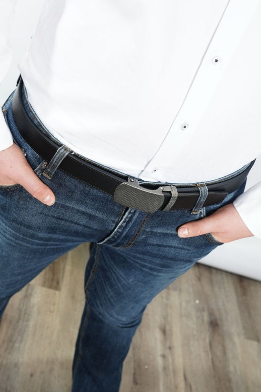 BELTIMORE Automatik Gürtel – Fine x Silver Plaid