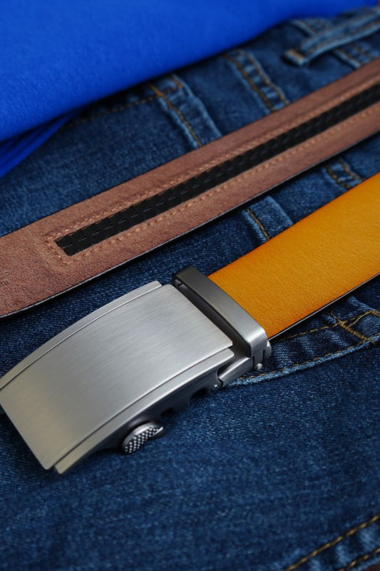 BELTIMORE Automatik Gürtel – Marigold x Silver Line