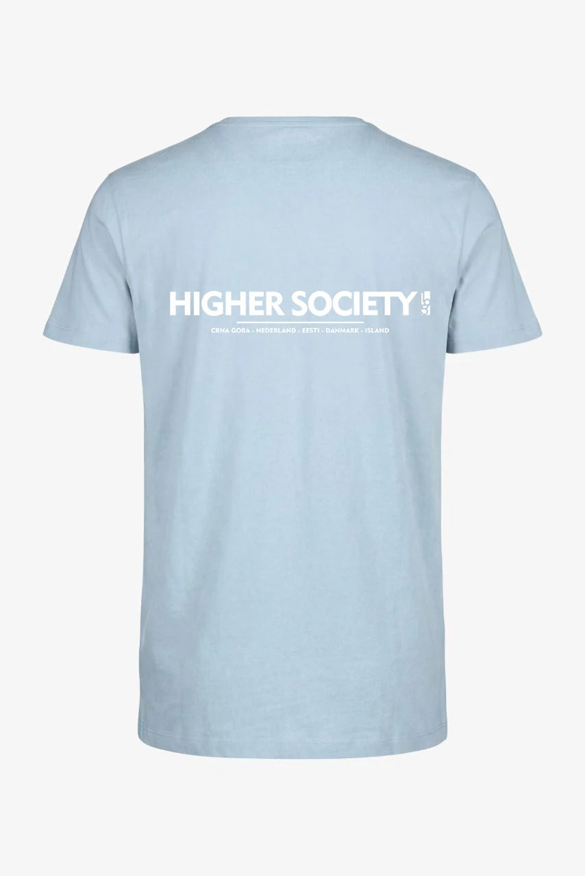 Basic T-Shirt in Himmelblau für große Männer – Vorderansicht