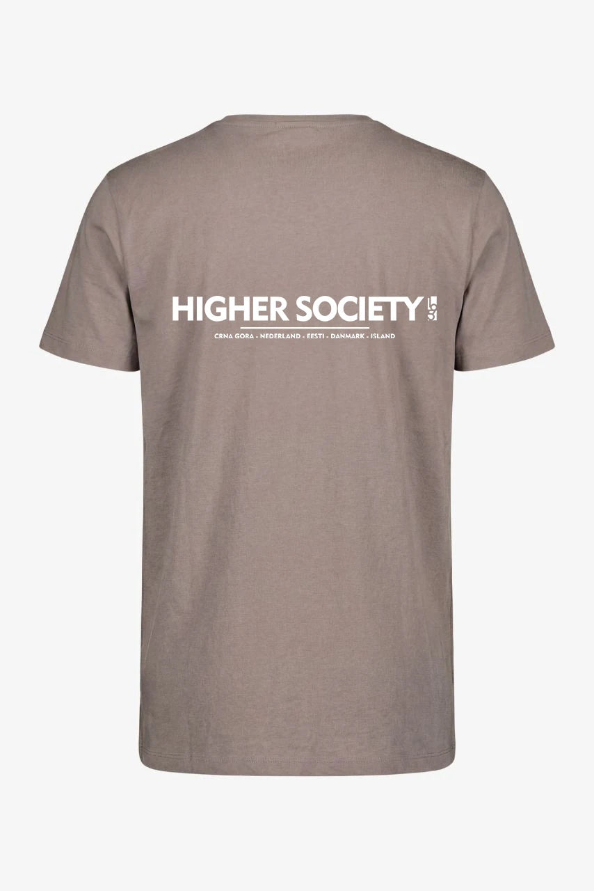Basic T-Shirt in Taupe für große Männer – Vorderansicht