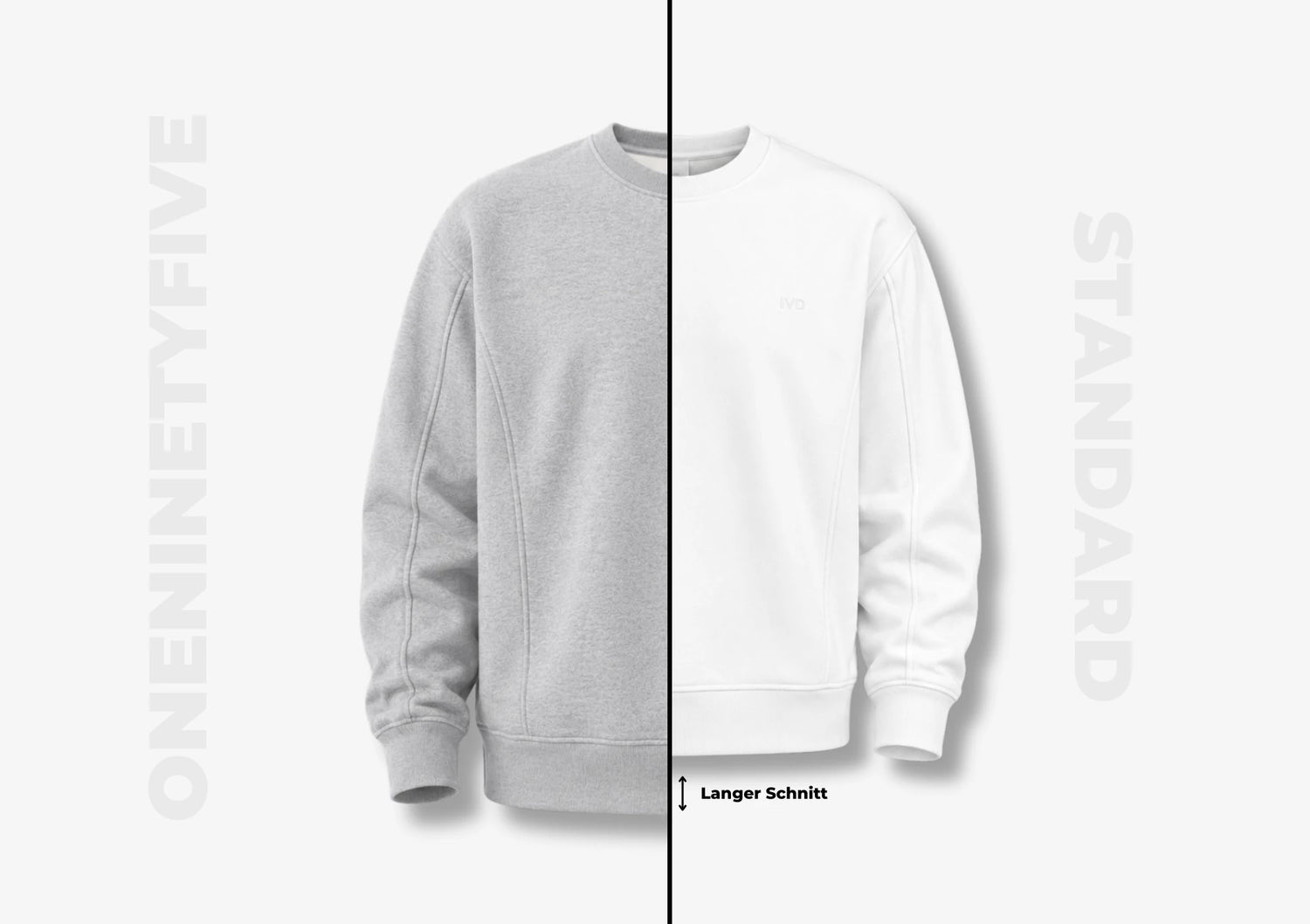Vorher-Nachher Vergleich: Heavy Sweatshirt für große Männer