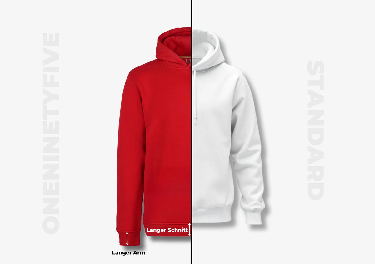 Vorher-Nachher Vergleich: Hoodie für große Männer