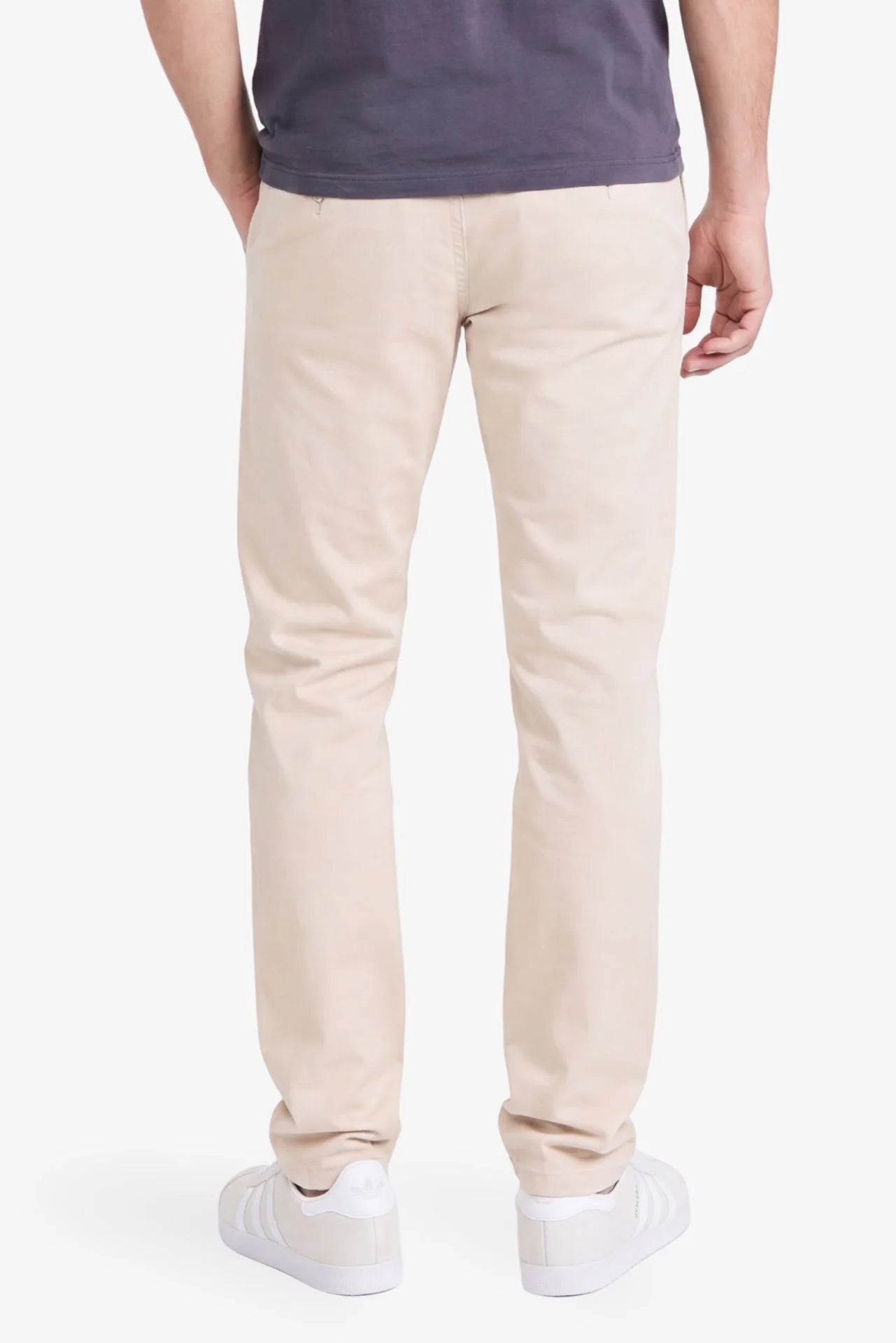 Chino-Hose in Beige für große Männer – Rückansicht