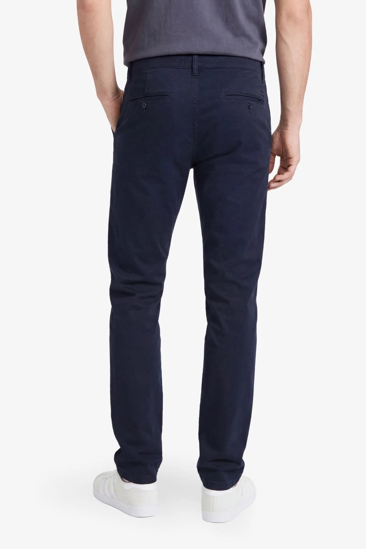 Chino-Hose in Blau für große Männer – Rückansicht