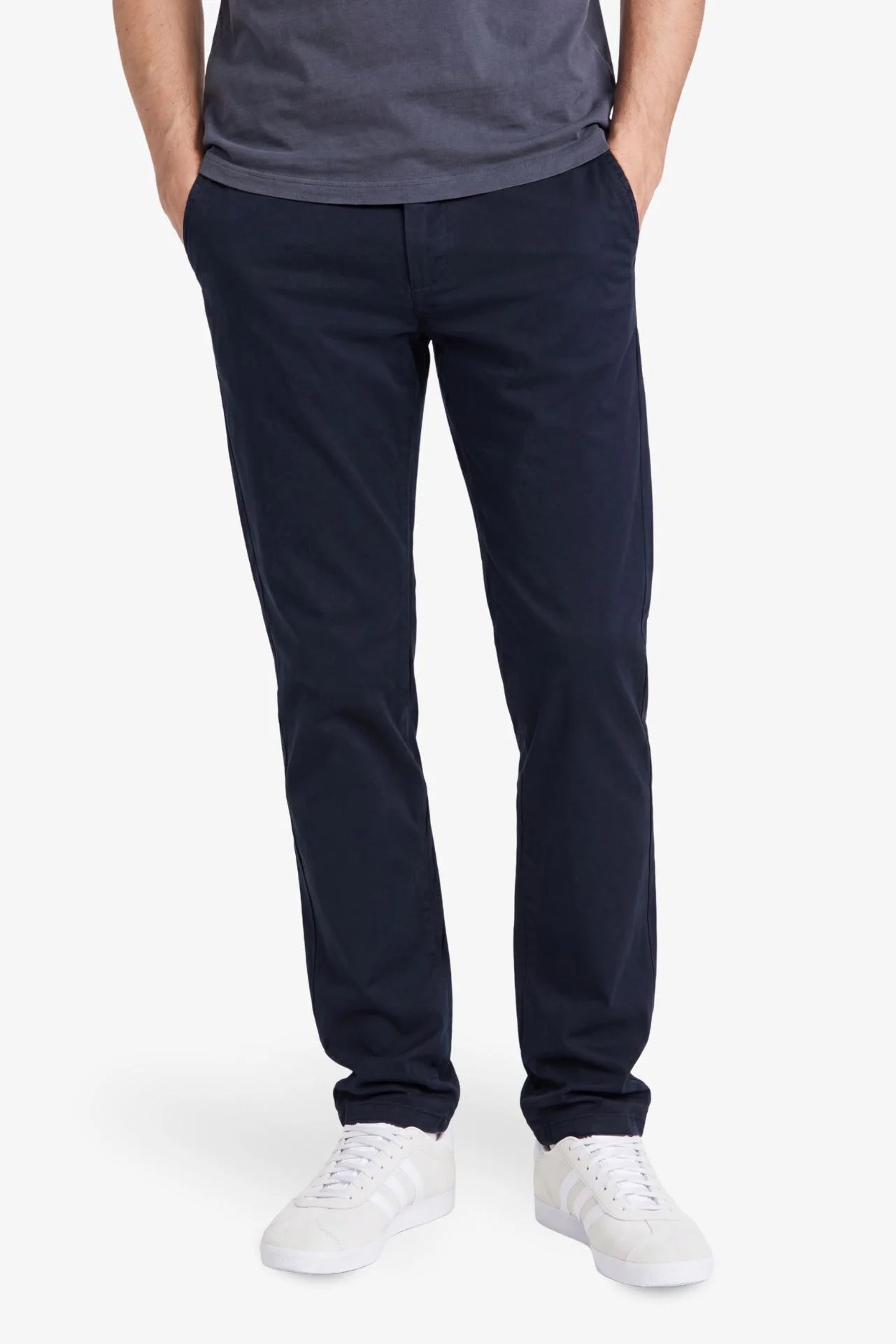 Chino-Hose in Blau für große Männer – Vorderansicht