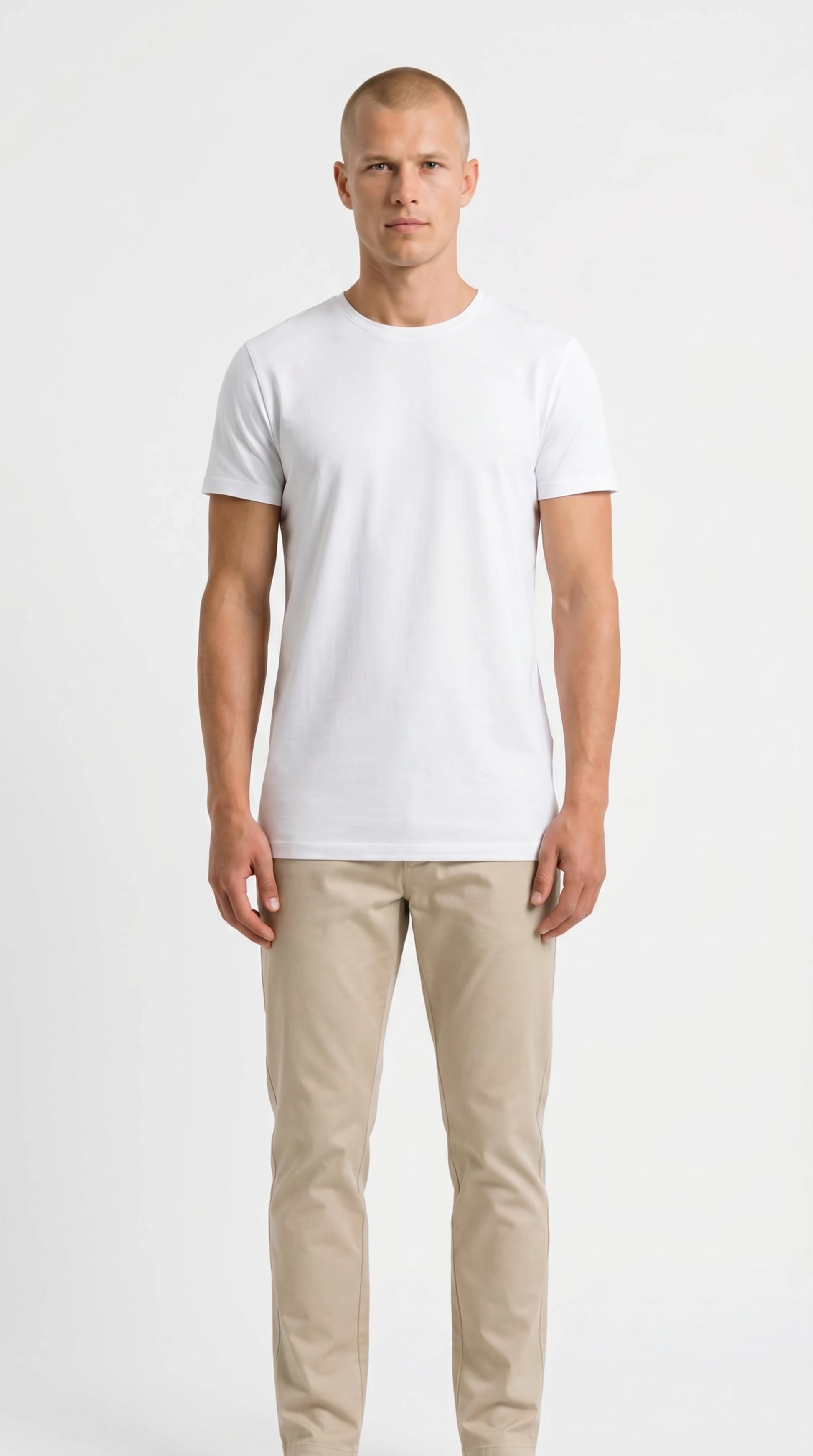 Essential T-Shirt in Weiß für große Männer – Vorderansicht