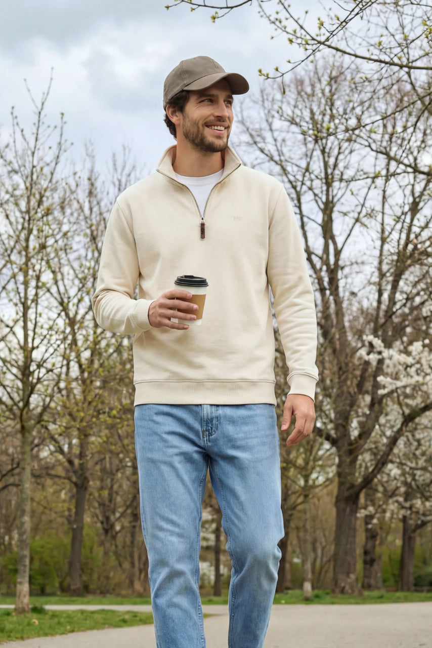 lange ärmel half zip Sweatshirt für große Männer mit 2 meter oder mehr!