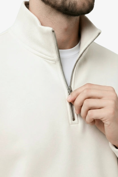lange ärmel half zip Sweatshirt für große Männer