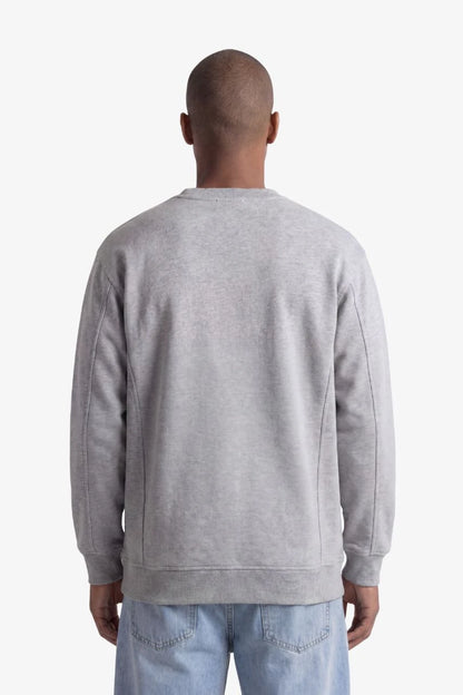 Heavy Sweatshirt in Dunkelgrau für große Männer – Rückansicht