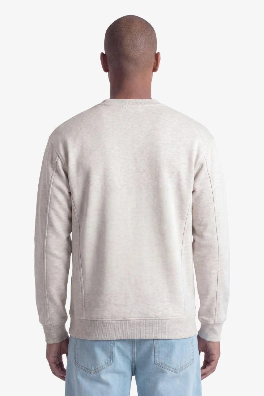 Heavy Sweatshirt in Hellgrau für große Männer – Rückansicht