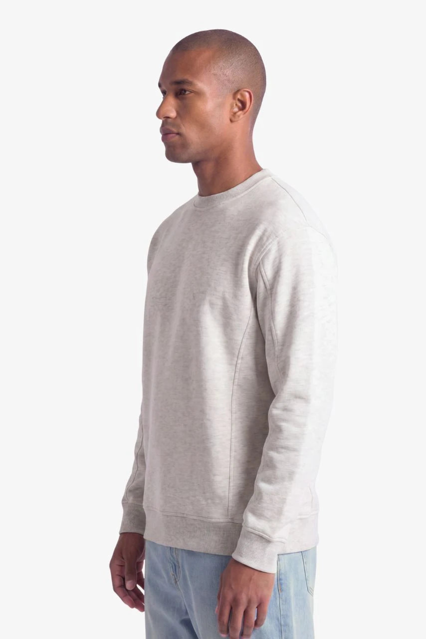 Heavy Sweatshirt in Hellgrau für große Männer – Seitenansicht
