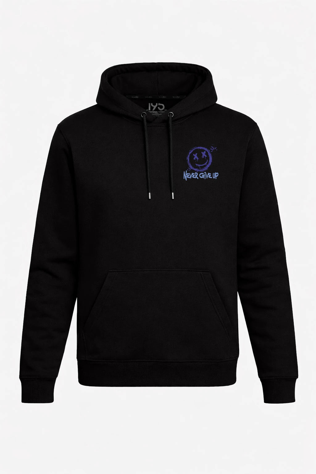 Hoodie mit Tasche – "NEVER GIVE UP"