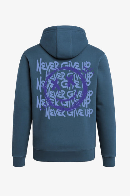 Hoodie mit Tasche – "NEVER GIVE UP"