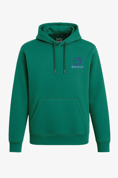 Hoodie mit Tasche – "NEVER GIVE UP"