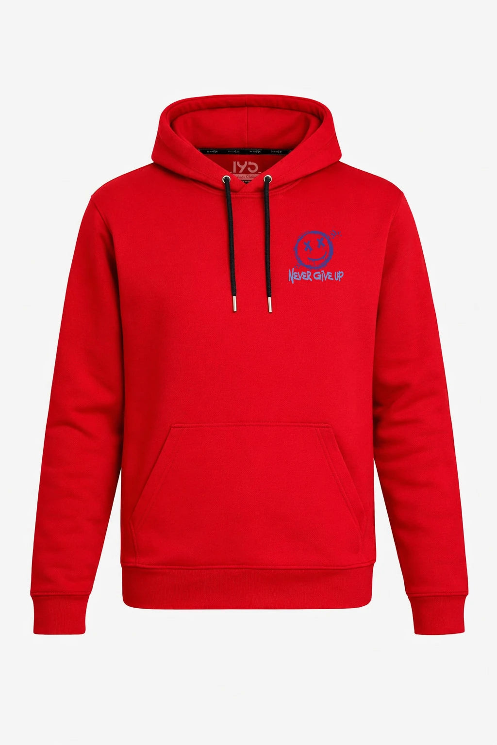 Hoodie mit Tasche – "NEVER GIVE UP"