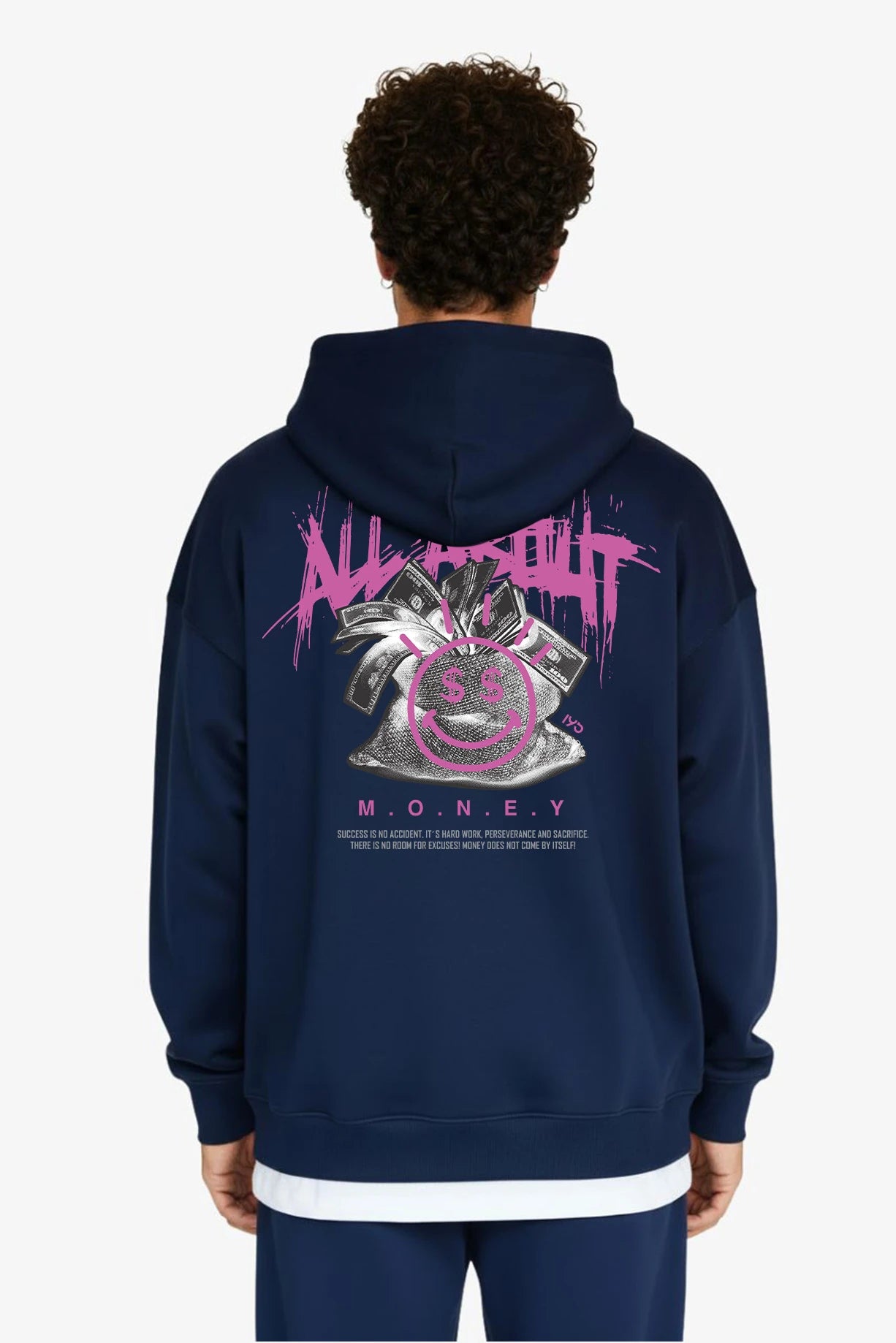Oversized Hoodie Raw - "ALL ABOUT MONEY"
