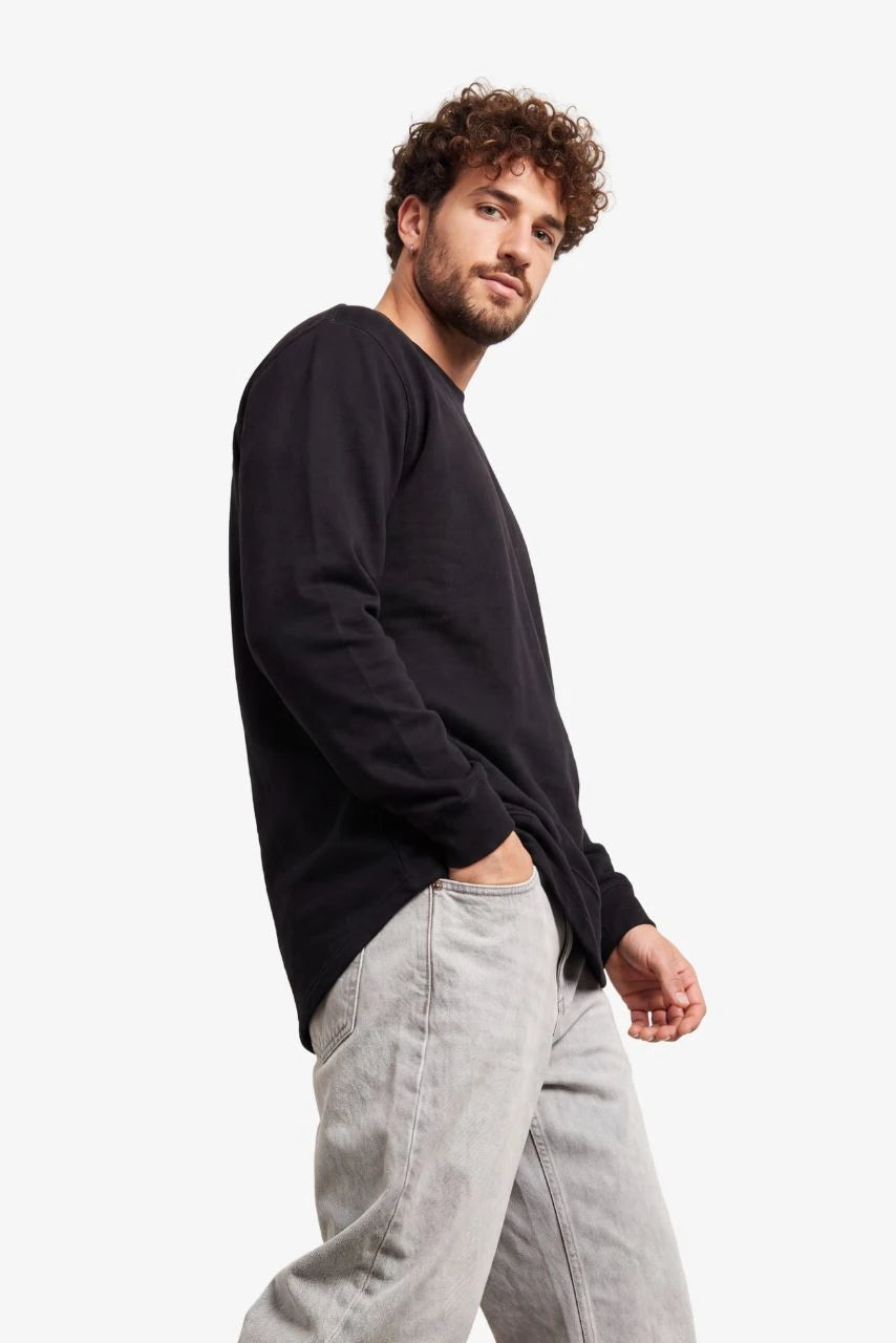 Sweatshirt in Schwarz für große Männer – Seitenansicht