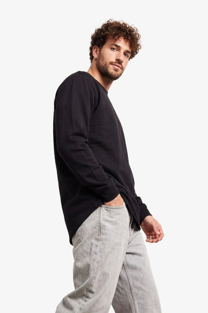 Sweatshirt in Schwarz für große Männer – Seitenansicht