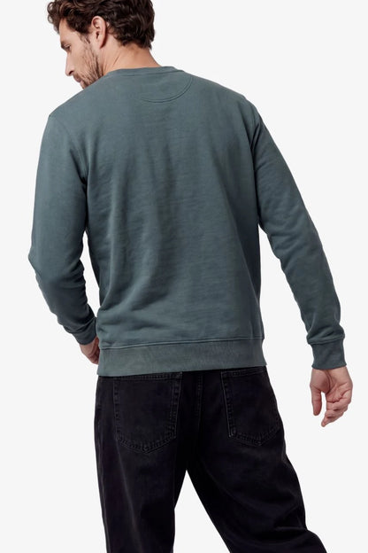 Sweatshirt BOSTON in Grün (Balsam Green) für große Männer – am Model, Rückansicht