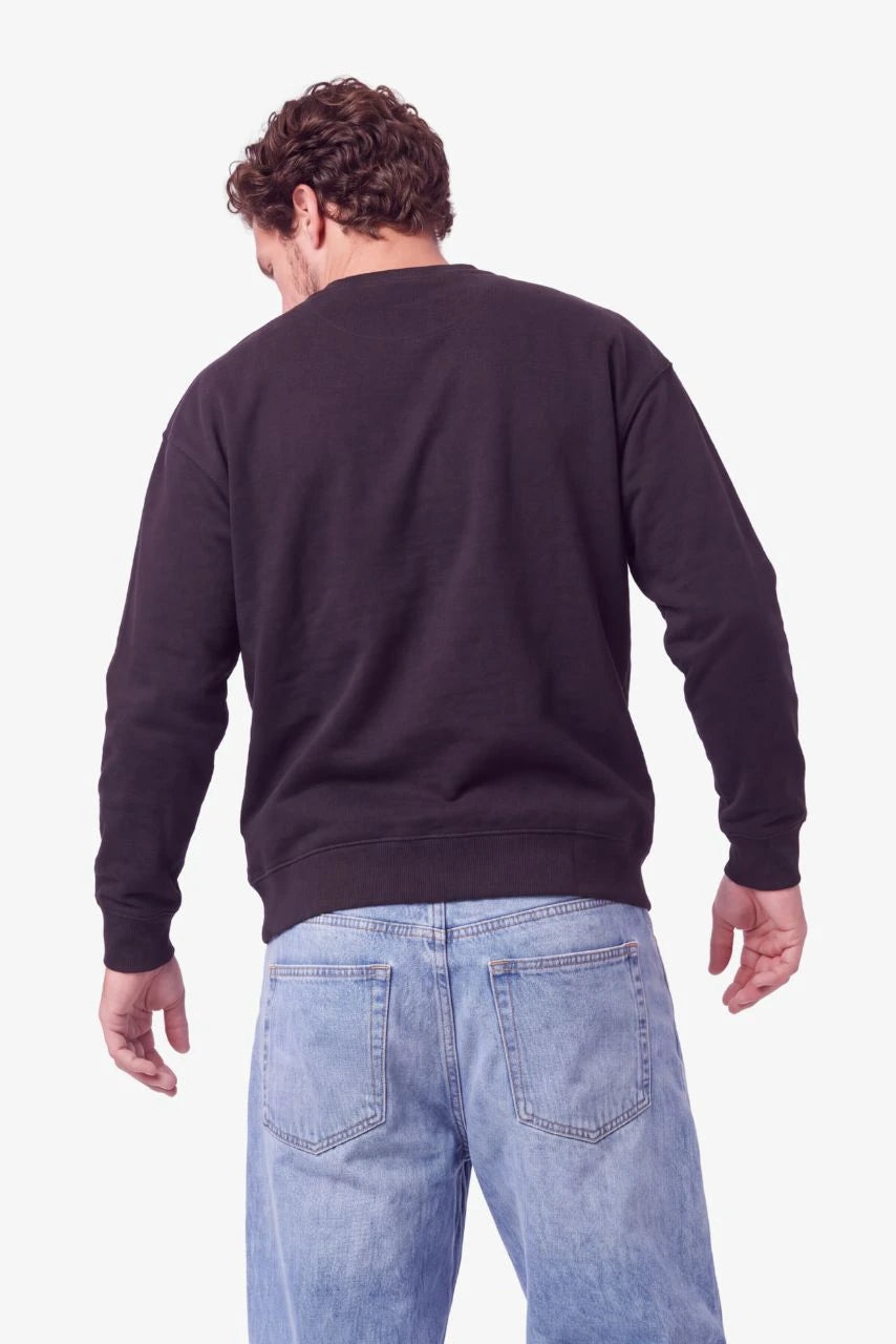 Sweatshirt BOSTON in Schwarz (Black Rock) für große Männer – am Model, Rückansicht