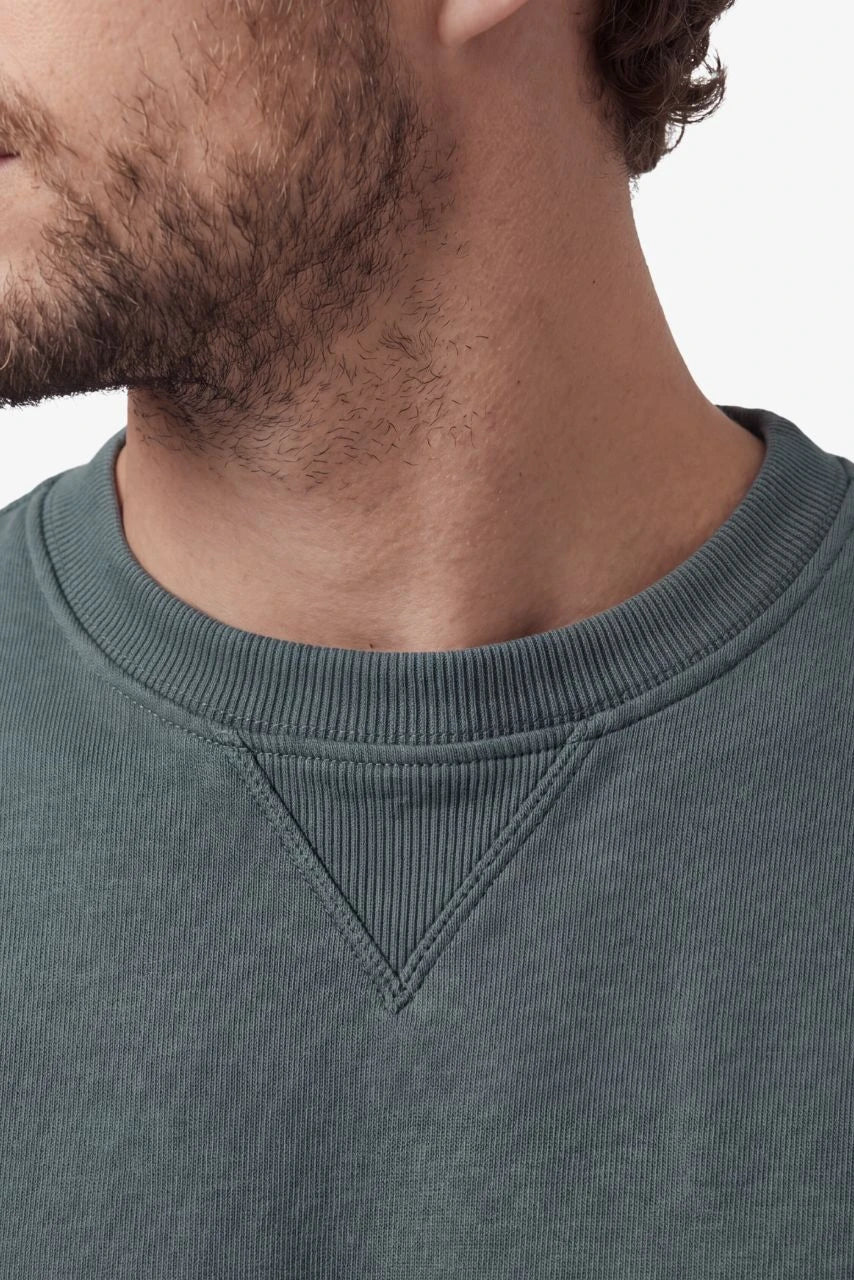 Sweatshirt BOSTON in Grün (Balsam Green) für große Männer – Detailansicht