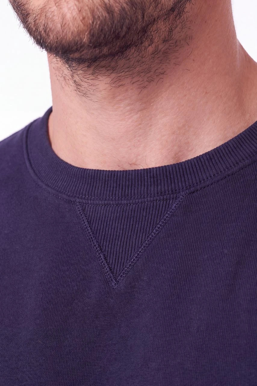 Sweatshirt BOSTON in Dunkelblau (Estate Blue) für große Männer – Detailansicht