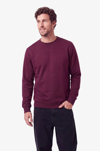 Sweatshirt BOSTON in Rot (Rubin Red) für große Männer – am Model, Vorderansicht