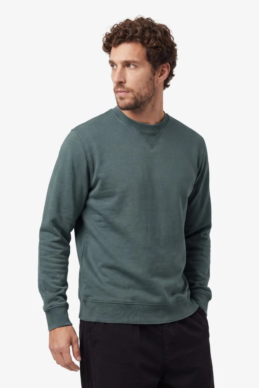 Sweatshirt BOSTON in Grün (Balsam Green) für große Männer – am Model, Seitenansicht