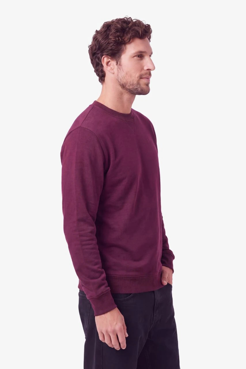 Sweatshirt BOSTON in Rot (Rubin Red) für große Männer – am Model, Seitenansicht