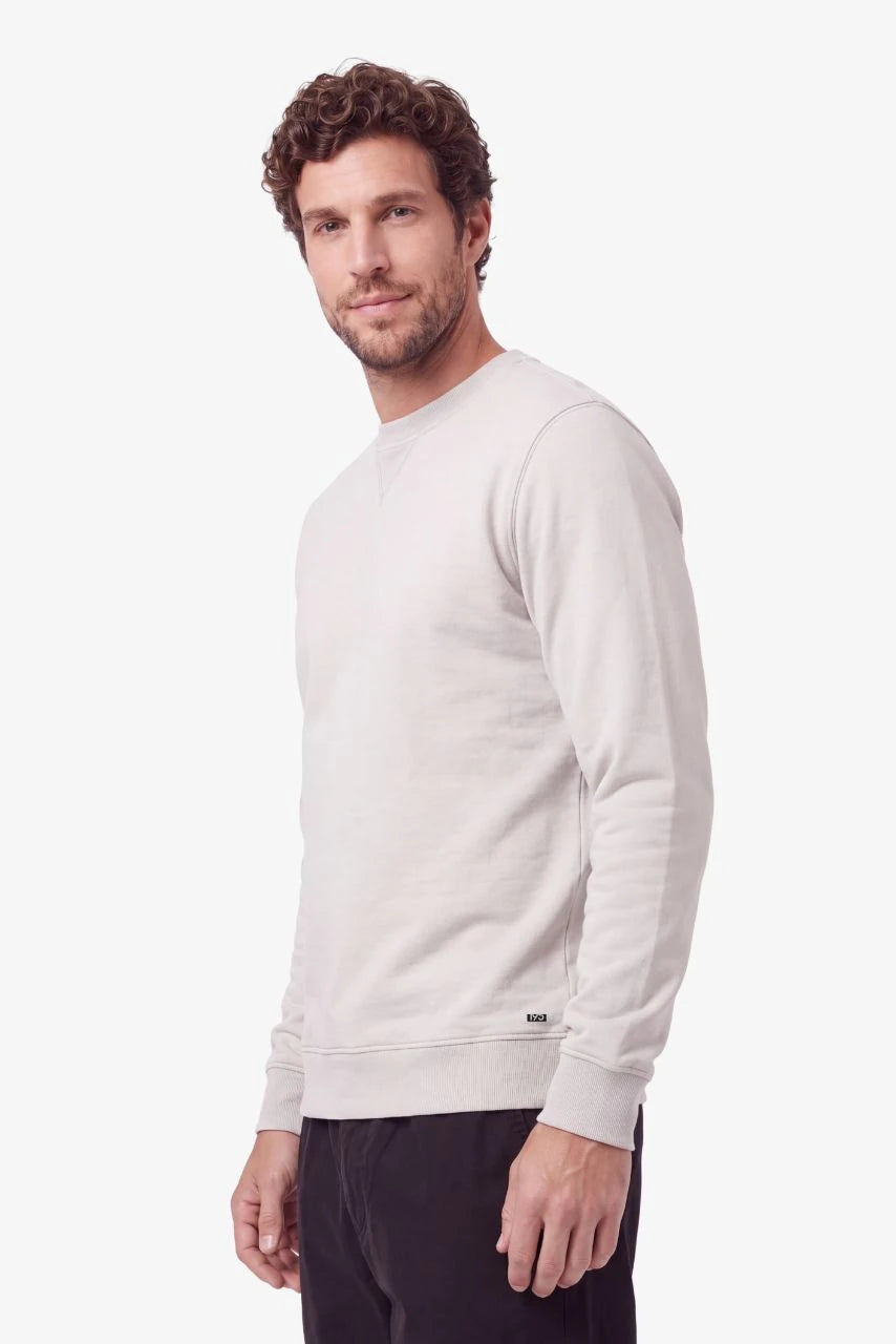 Sweatshirt BOSTON in Beige (Soft Stone) für große Männer – am Model, Seitenansicht