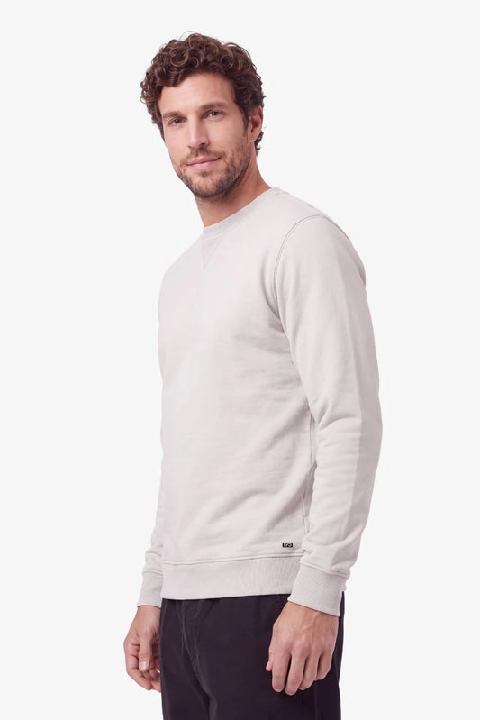 Sweatshirt BOSTON in Beige (Soft Stone) für große Männer – am Model, Seitenansicht