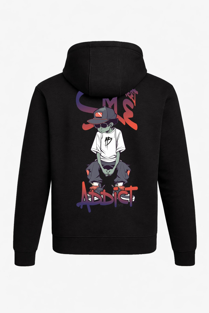 Hoodie mit Tasche – "ADDICT"