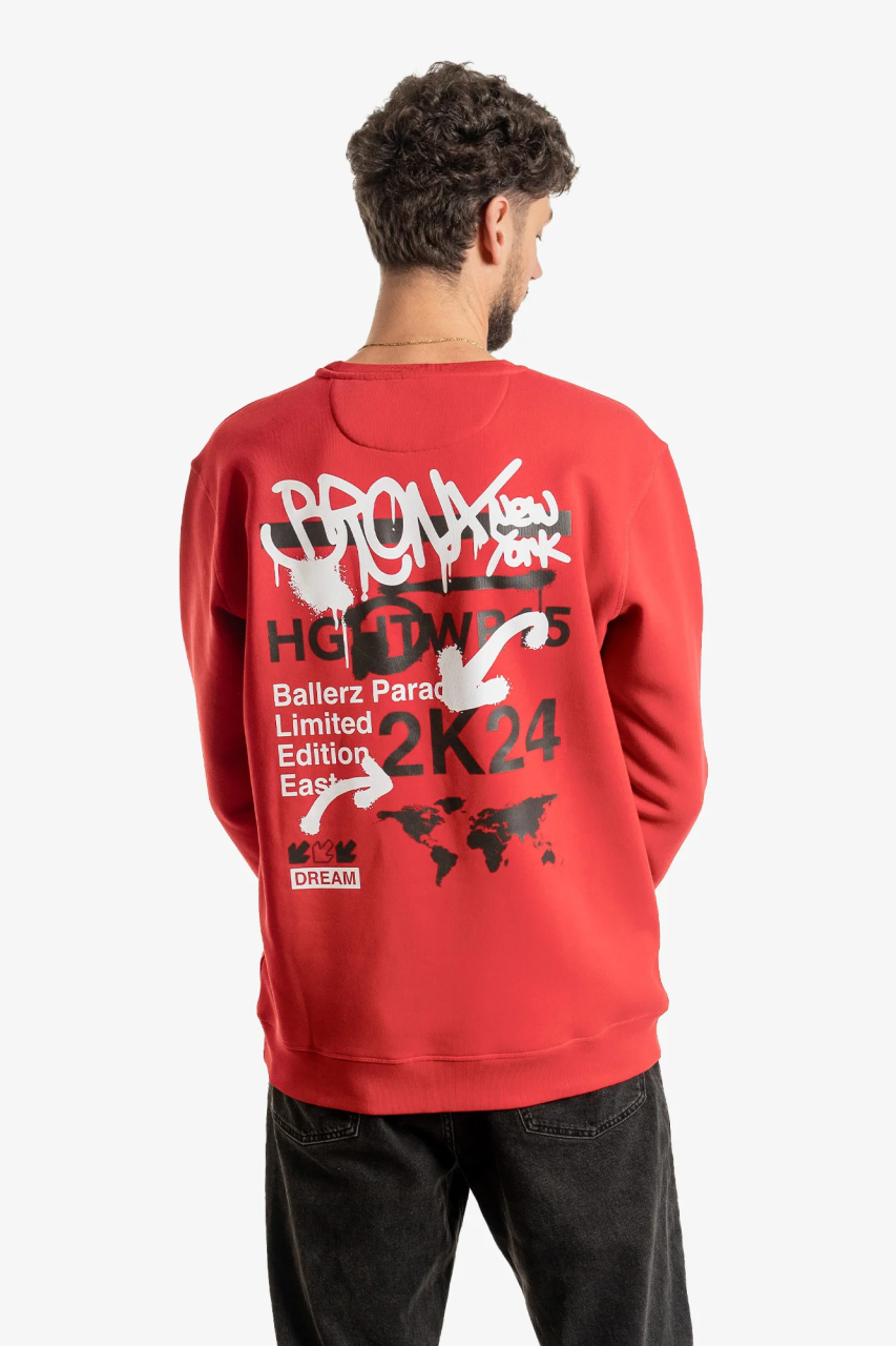 extra long sweater in red for people over 1.90 meters