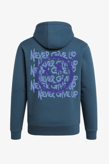 Hoodie mit Tasche – "NEVER GIVE UP"