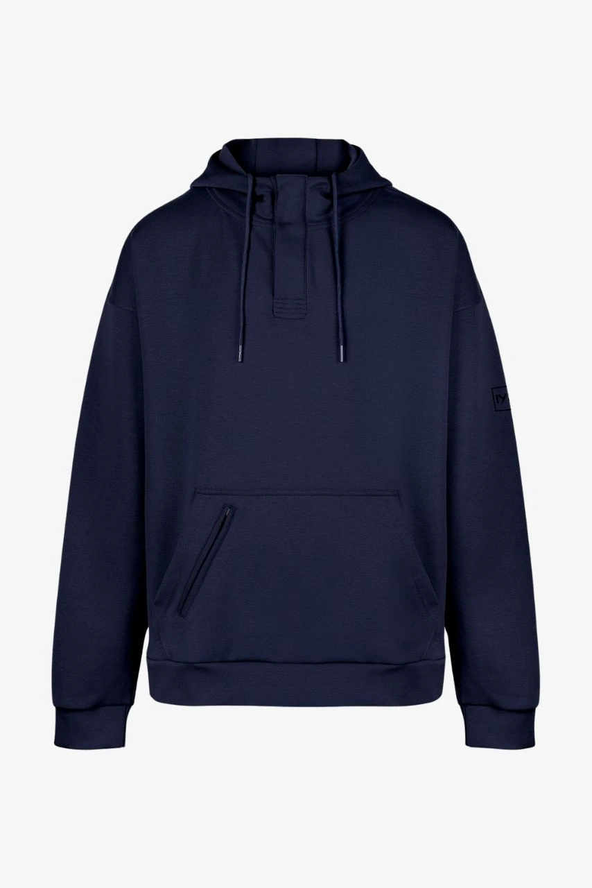 Langer Henley Hoodie in navy für Menschen ab einer Größe von 1,90 Meter
