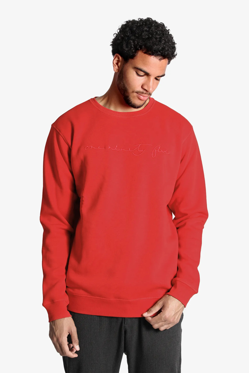 Extra long sweatshirt in red for tall people over 1.90 meters