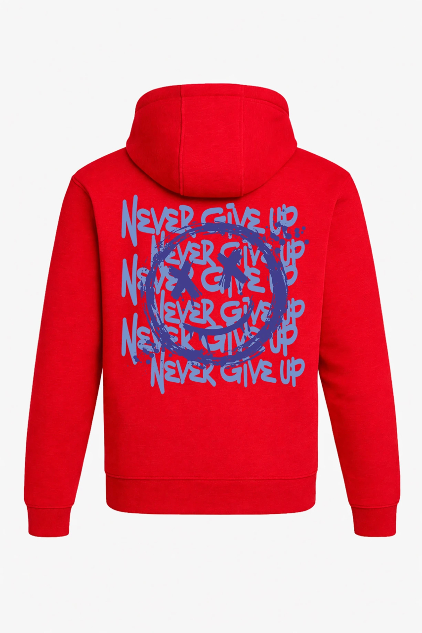 Hoodie mit Tasche – "NEVER GIVE UP"